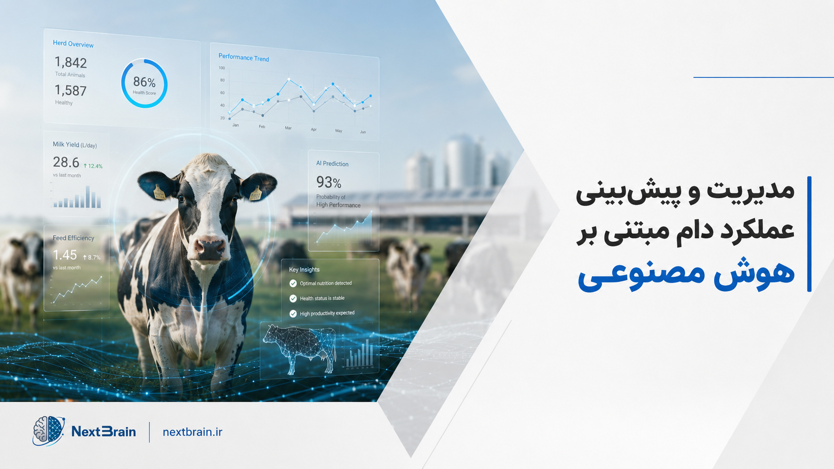 مدیریت و پیش‌بینی عملکرد دام مبتنی بر هوش مصنوعی